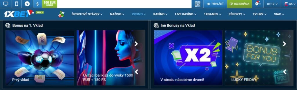 1xBet Slovensko bonuses