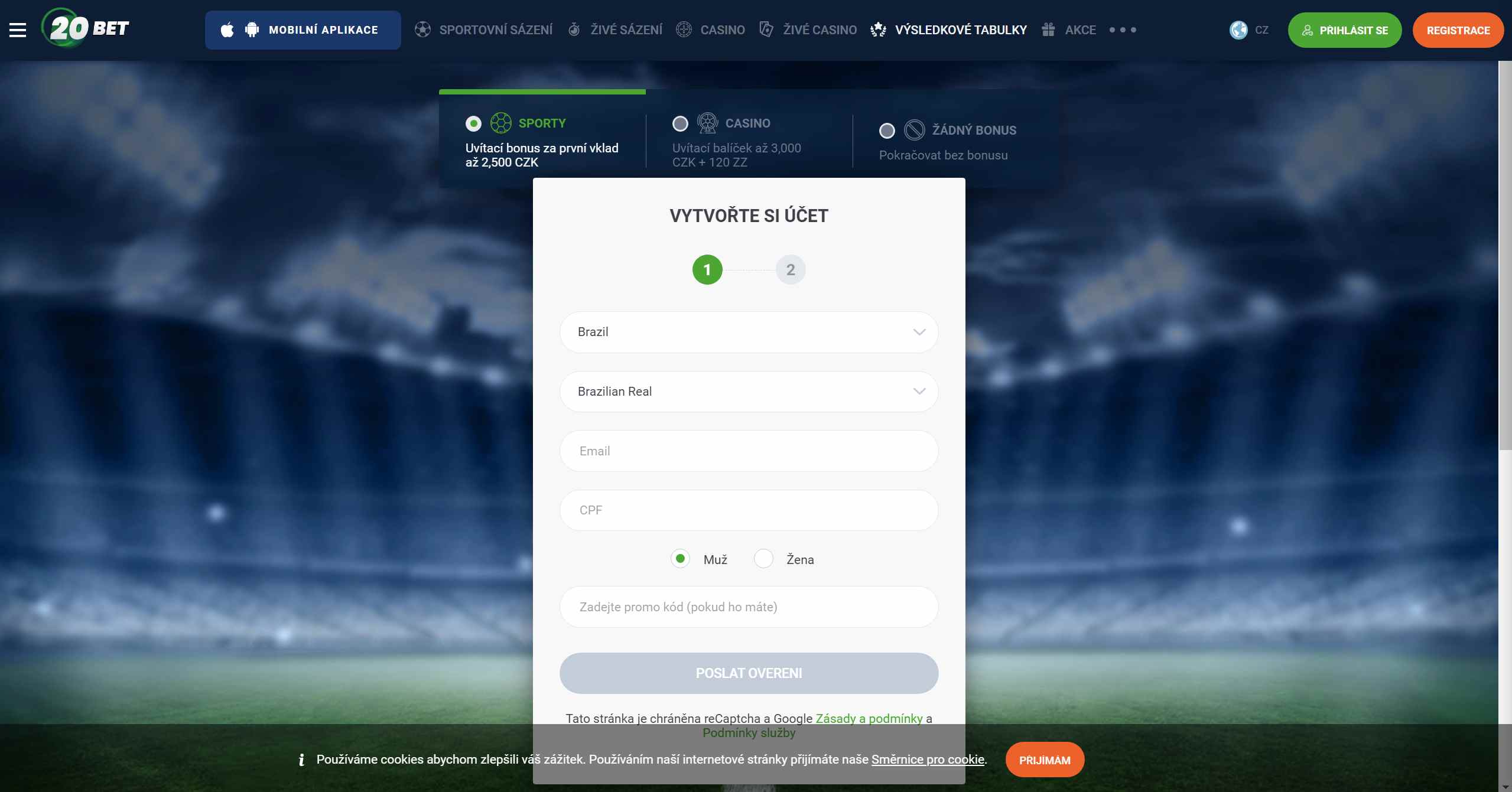 20bet stávkové kancelárie
