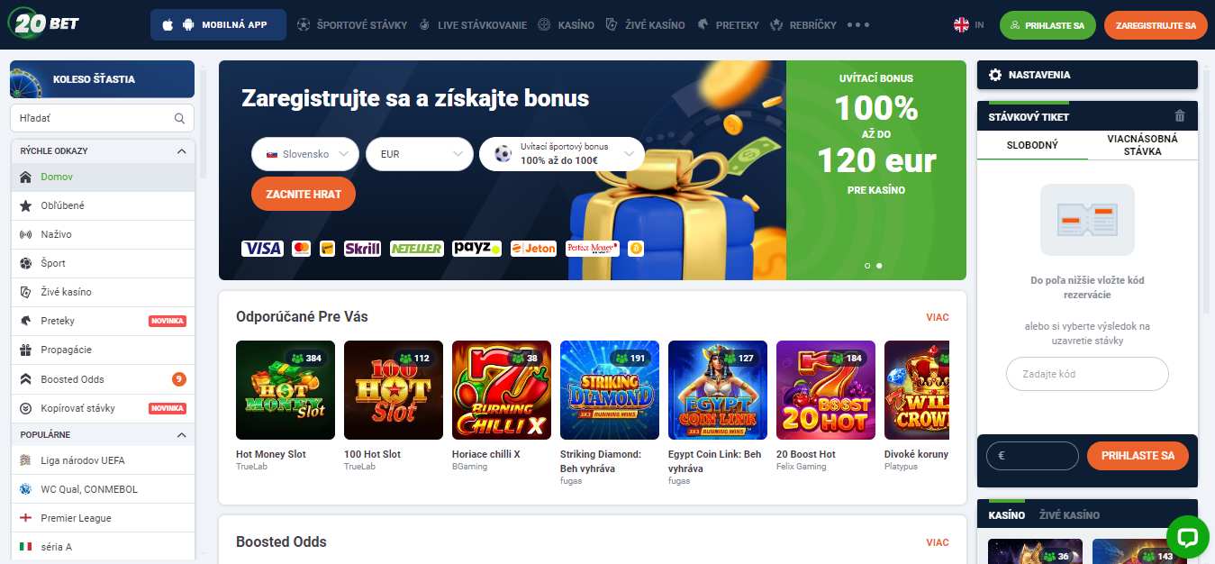 20Bet Sport Betting in Slovakia, stavkovekancelarie.pro