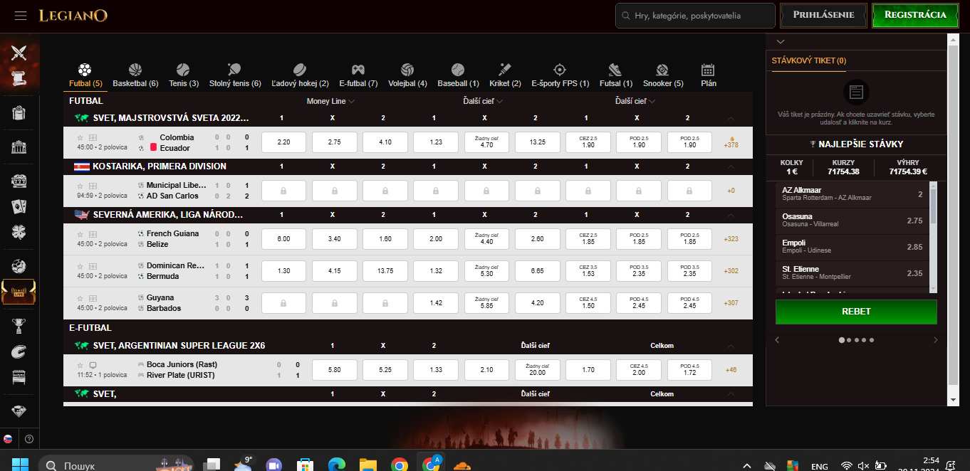 Legiano Bookmaker Live Sport Betting Slovakia, stavkovekancelarie.pro