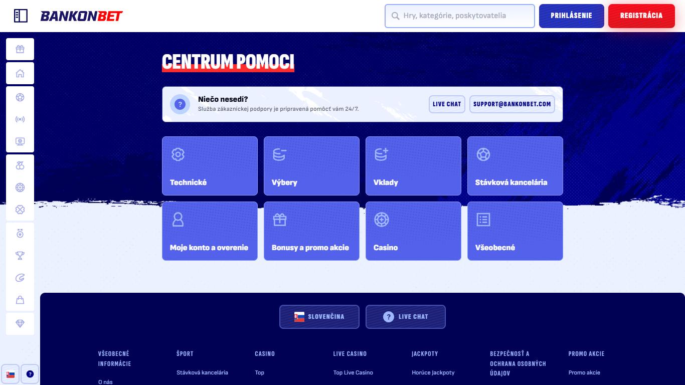 Bankonbet help centre Slovakia, stavkovekancelarie.pro