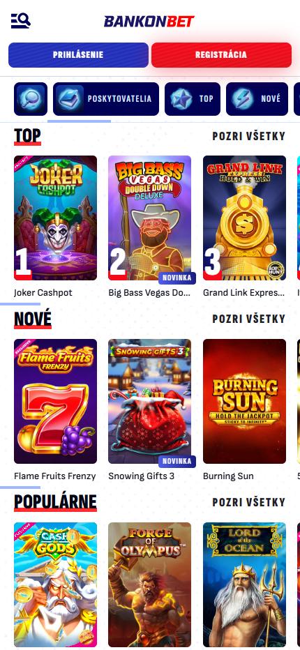 BankonbetCasino Slovakia (mobile screen), stavkovekancelarie.pro