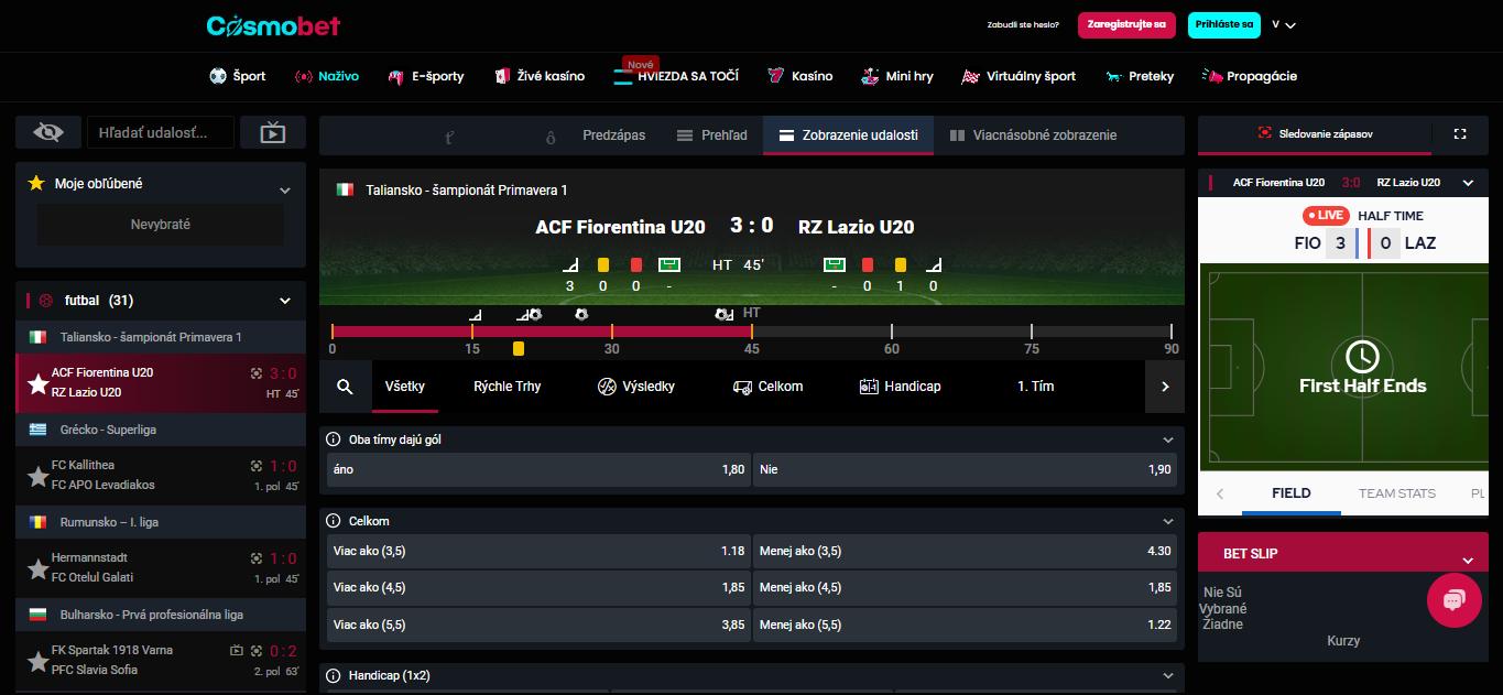 Cosmobet Bookmaker Live Sport Betting Slovakia, stavkovekancelarie.pro