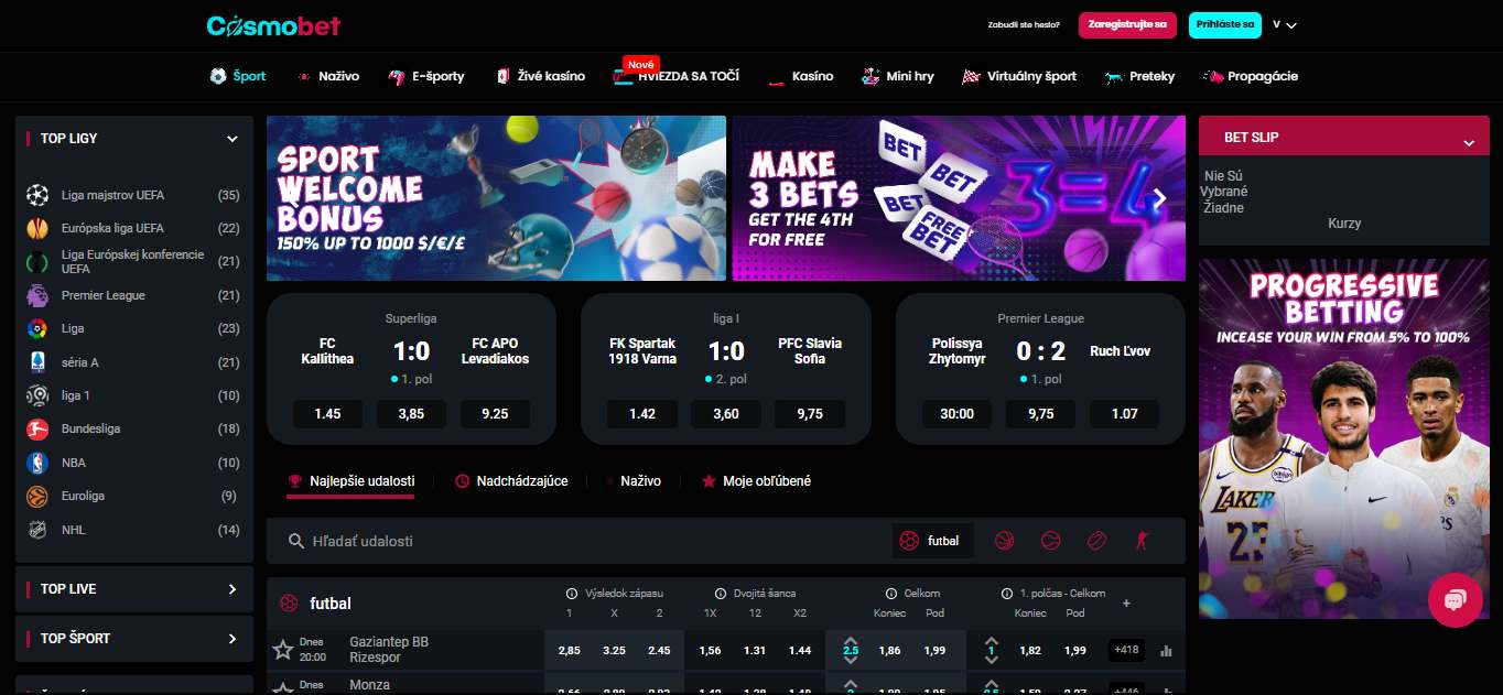 Cosmobet Bookmaker Sport Betting Slovakia, stavkovekancelarie.pro