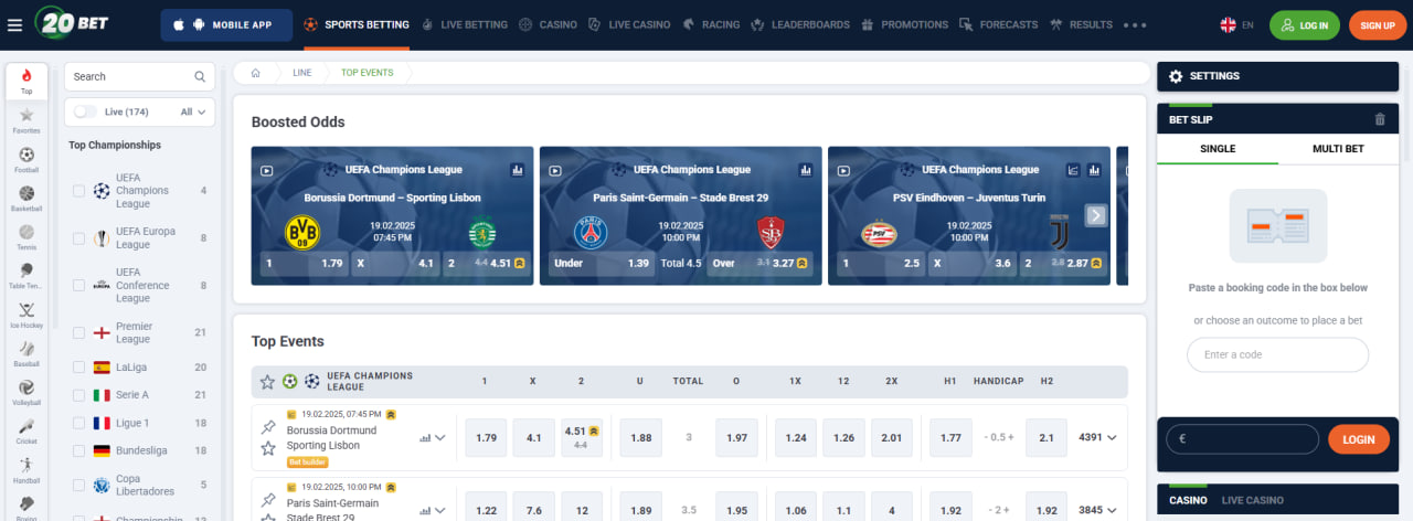 20bet Bookmakers