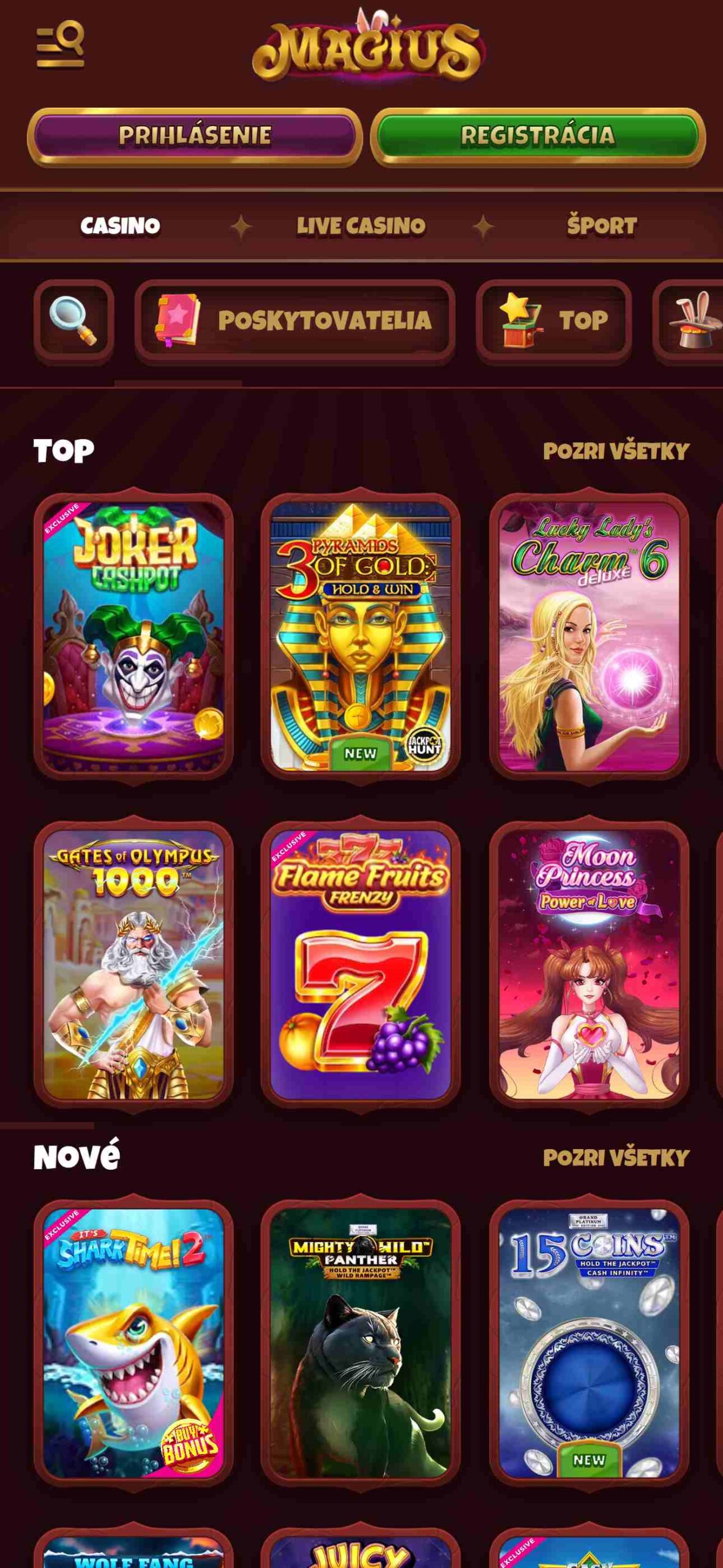 Magius Casino Games Slovakia (mobile), stavkovekancelarie.pro
