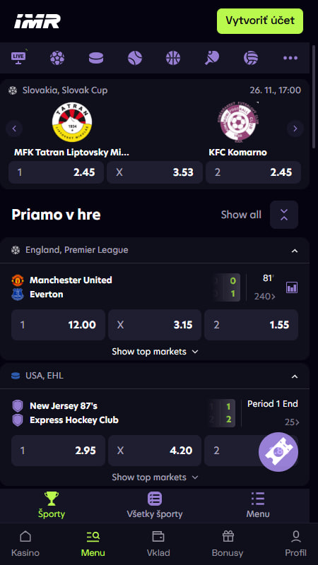 Immerion Športové stávkovanie