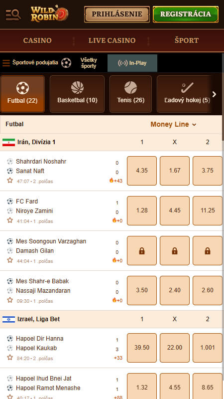 WildRobin Live betting