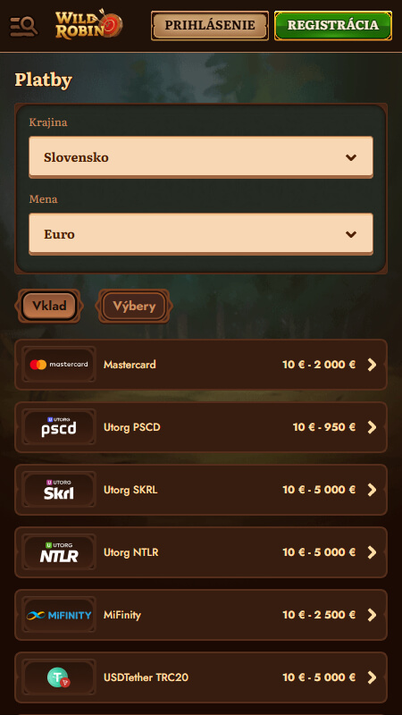 WildRobin payment options