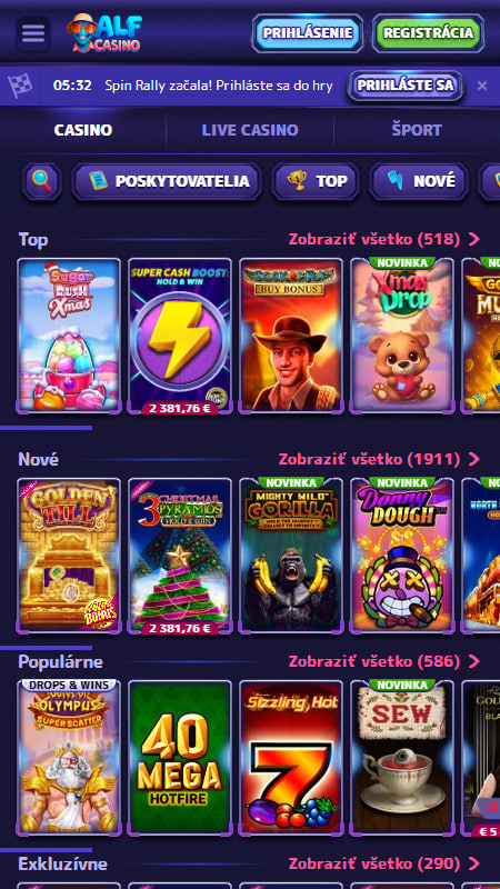 Alf Casino ponuka hier