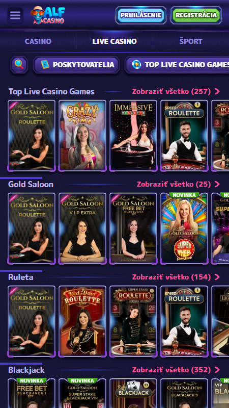 Alf Ponuka live kasína