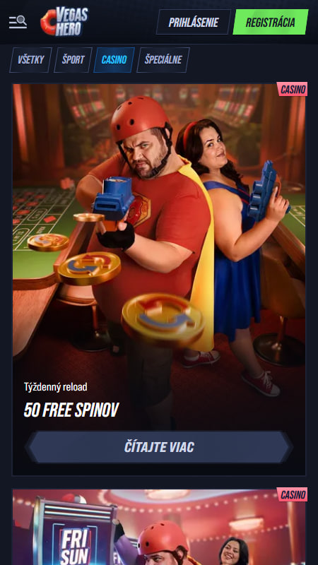 Bonusy a promo akcie vo VegasHero Kasine