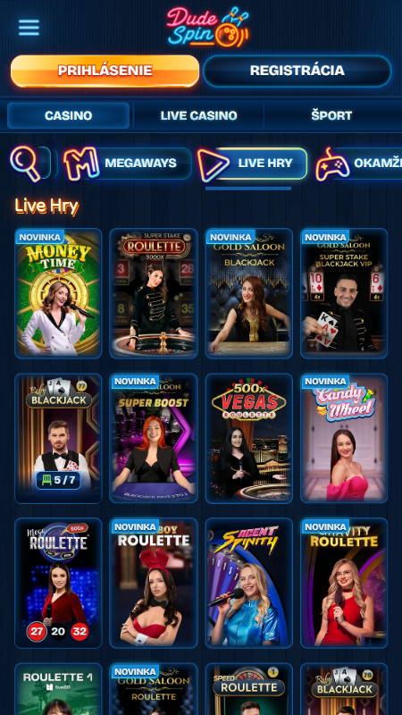 Dudespin live casino