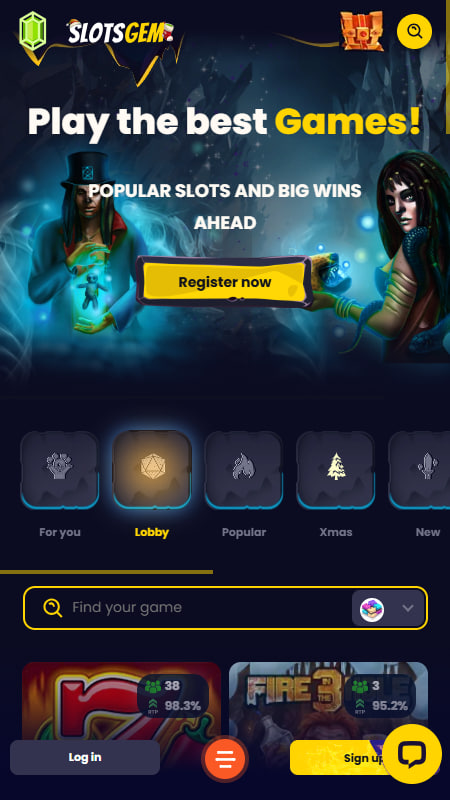 SlotsGem lobby